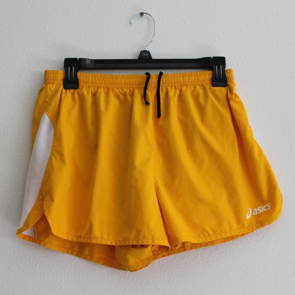 Asics Pants - asics Yellow Running Shorts w/ Inside Liner